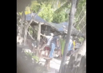 Reportan agresión contra agente de policía en en bloqueo de San Luis. 